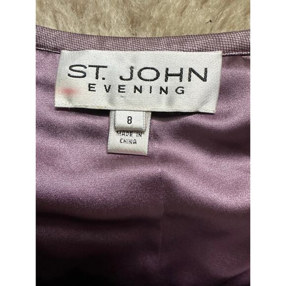 St. John evening Collection Pleated Metallic Skirt pink black tutu knee sz 8 - Picture 2 of 16